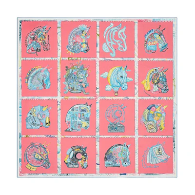 (Women) HERMES Patterned Pink Silk Scarf for Women. H003913S 02
