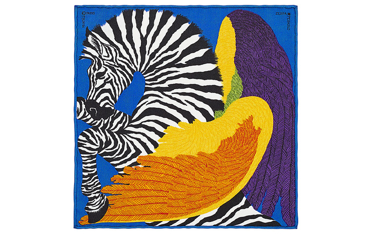 (Women) HERMES Pegasus Pattern 20cm Mini Silk Scarf for Women - Blue. H332816S-05 圖 2