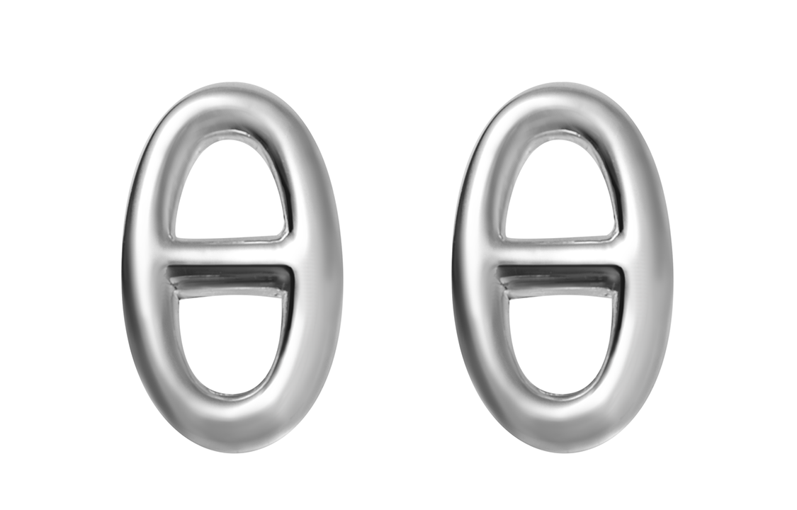 (Women) HERMES Pig Nose 925 Silver Stud Earrings for Women. H113502B-00 圖 2