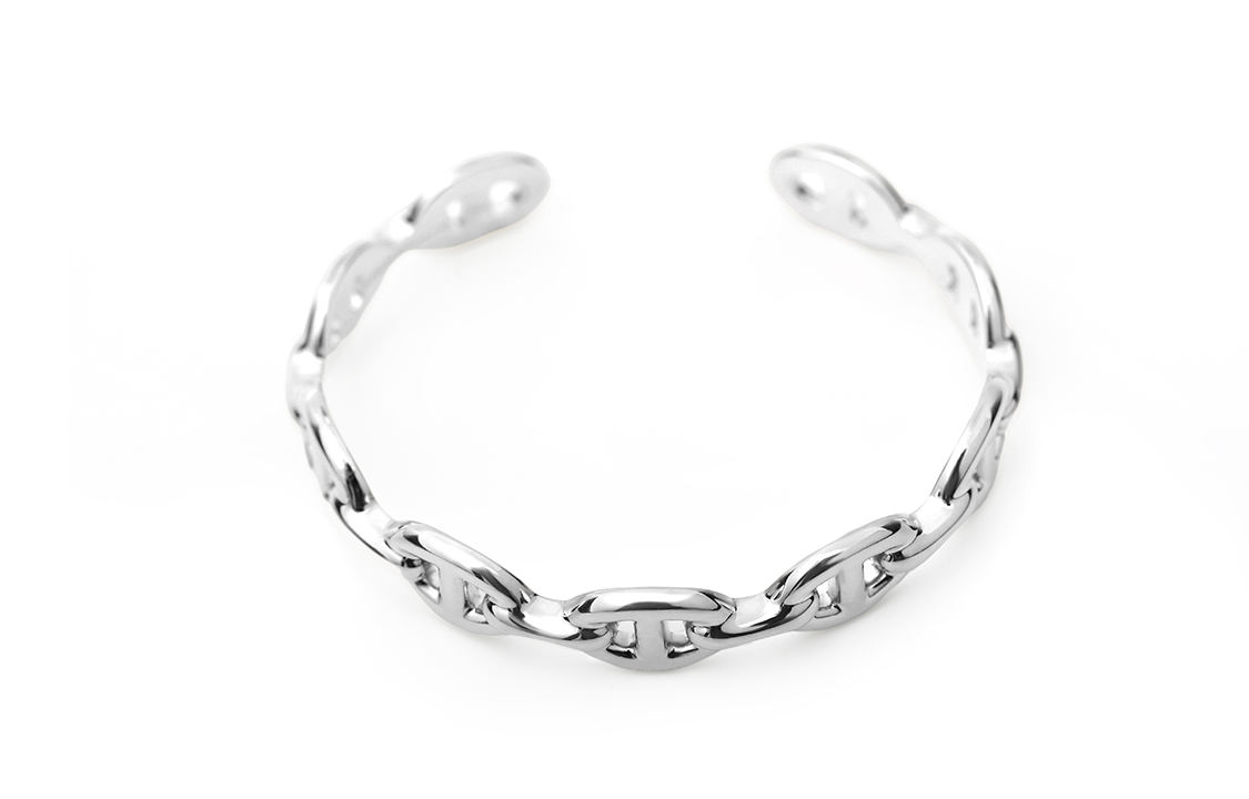 Shop (W) エルメス レディース用ピッグノーズシルバーブレスレット - ギフトバッグ付属 シルバー。 H109509B-00