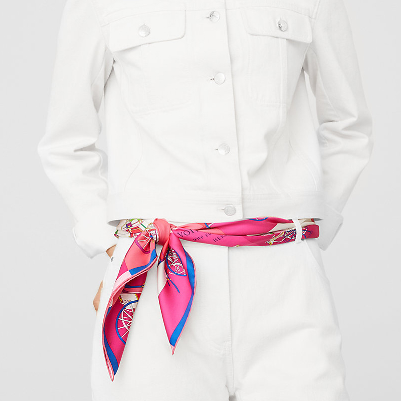 (Women) HERMES Pink Carriage Silk Scarf 90cm Square H003429S-11 圖 3