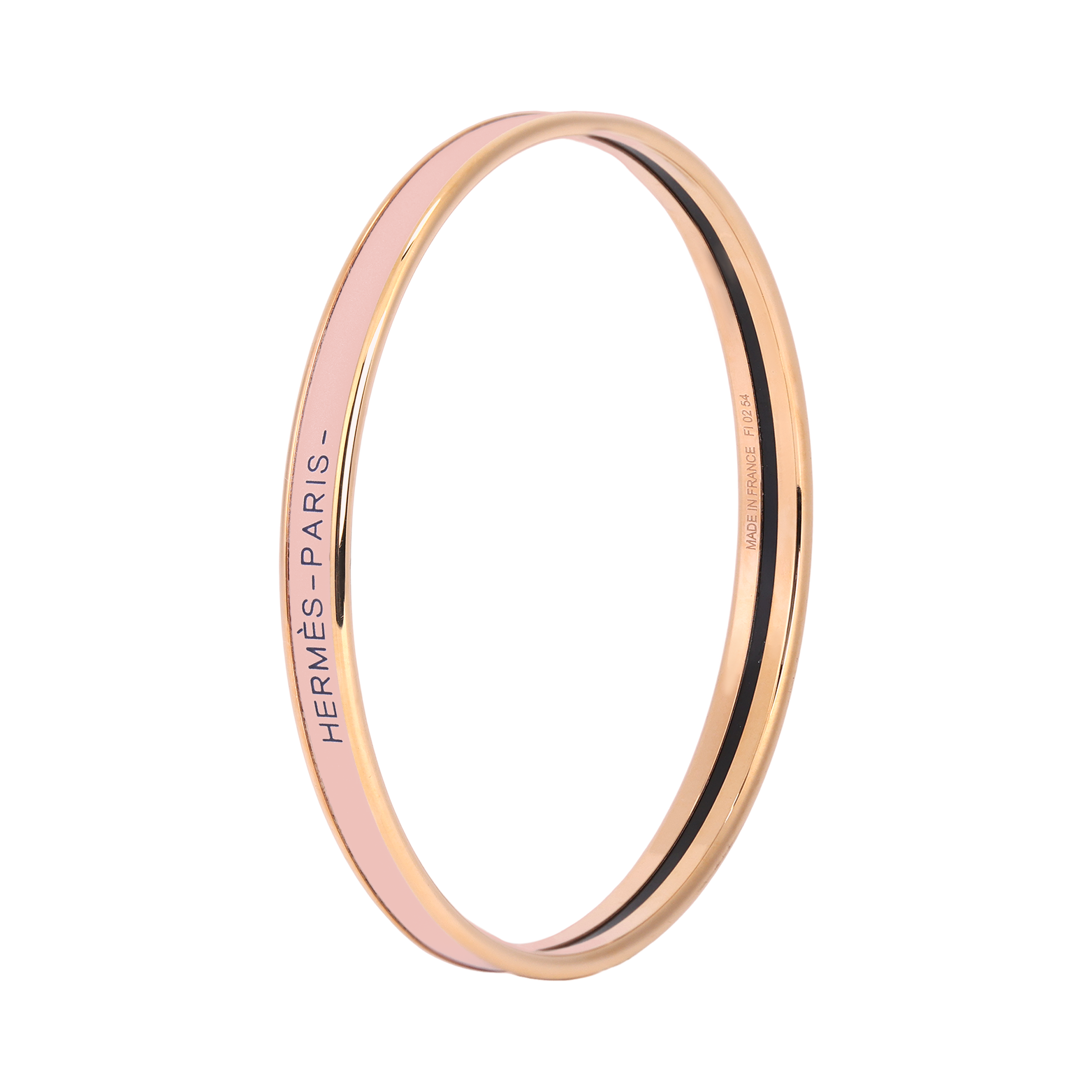 (Women) HERMES Pink Enamel Bracelet with Logo for Women. H240001FO1Z65