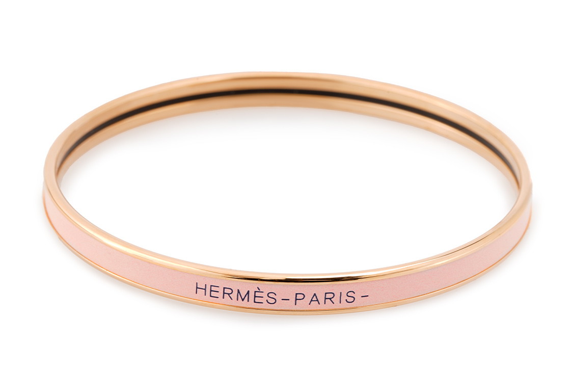 Order (W) 爱马仕女士粉色珐琅手镯带标志款式 H240001FO1Z65