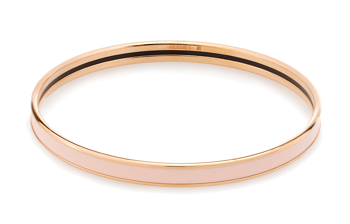 Lookbook (W) 爱马仕女士粉色珐琅手镯带标志款式 H240001FO1Z65