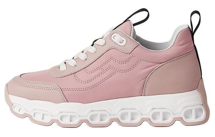 (Women) HERMES Pink Leather Low-Top Casual Lace-Up Sneakers. H241214Z 27