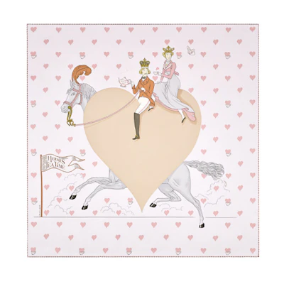 (Women) HERMES Pink Silk Scarf for Women - Afternoon Tea Design. H983782S-01