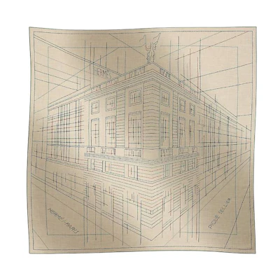 (Women) HERMES Pique Sellier Cashmere Silk Shawl in Light Brown. H242500SF01