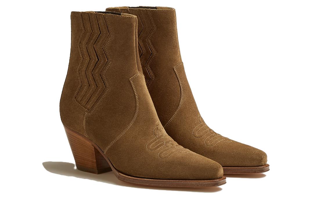 (W) HERMES Pointed Toe Ankle Boot 'Khaki Calfskin' 圖 3