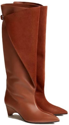 (W) エルメス 茶革 ポインテッドトゥ バックル ハイヒールブーツ H232007Z-20 Shop (W) エルメス 茶革 ポインテッドトゥ バックル ハイヒールブーツ H232007Z-20