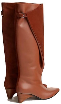 (W) エルメス 茶革 ポインテッドトゥ バックル ハイヒールブーツ H232007Z-20 Purchase (W) エルメス 茶革 ポインテッドトゥ バックル ハイヒールブーツ H232007Z-20