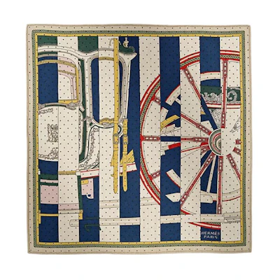 (Women) HERMES Polka Dot Print Cashmere Silk Scarf for Women - Multicolor. H743864Sv07