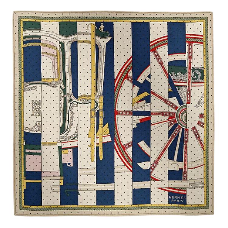 Order (W) HERMÈS Pañuelo de Seda y Cachemir Estampado Lunares para Mujer - Multicolor. H743864Sv07