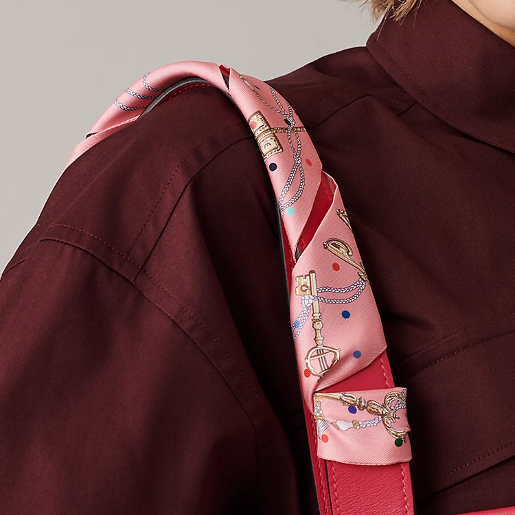 (Women) HERMES Polka Dot Twilly Silk Scarf Ribbon Rose Pink for Women. H063871S-05 圖 3