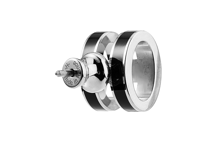 (Women) HERMES Pop H Black & Silver Enamel Earrings H608001FP03 圖 4