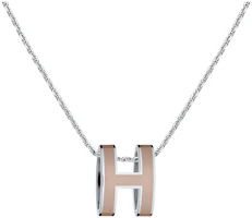 Order (W) 愛馬仕Pop H棕色墜飾金屬項鍊女款銀鍊 H147991-FP55