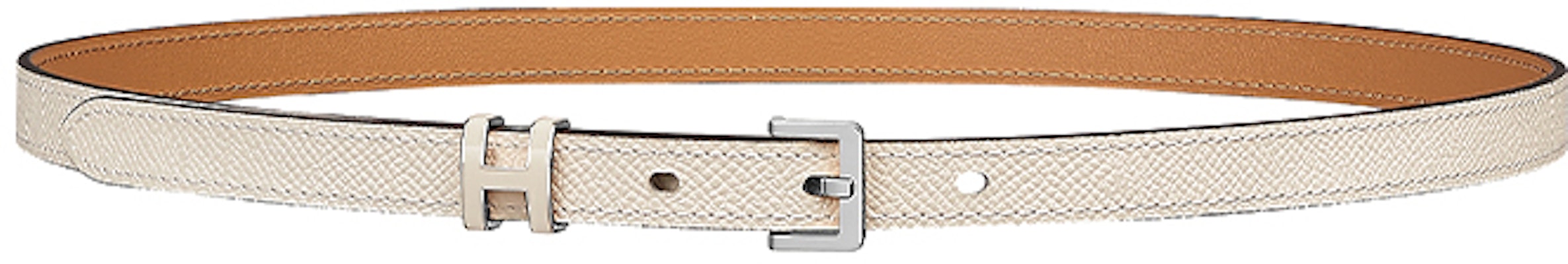 (W) エルメス ポップH エプソンカーフスキンベルト レディース 銀バックル オフホワイト 1.5cm H081087CK100 Order (W) エルメス ポップH エプソンカーフスキンベルト レディース 銀バックル オフホワイト 1.5cm H081087CK100