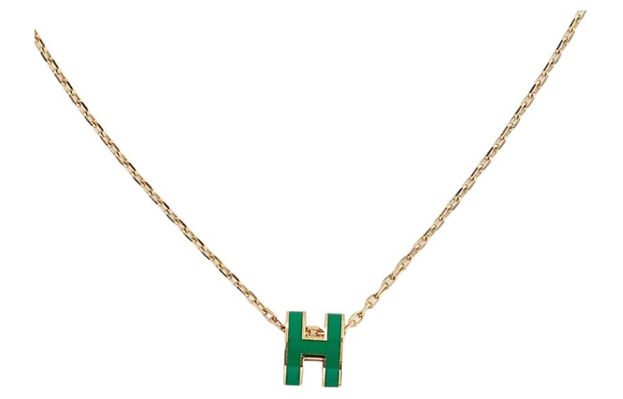 (Women) HERMES POP H Mini Necklace - Luxury 'H' Pendant for Women in Peacock Green. H147992F-83 圖 2
