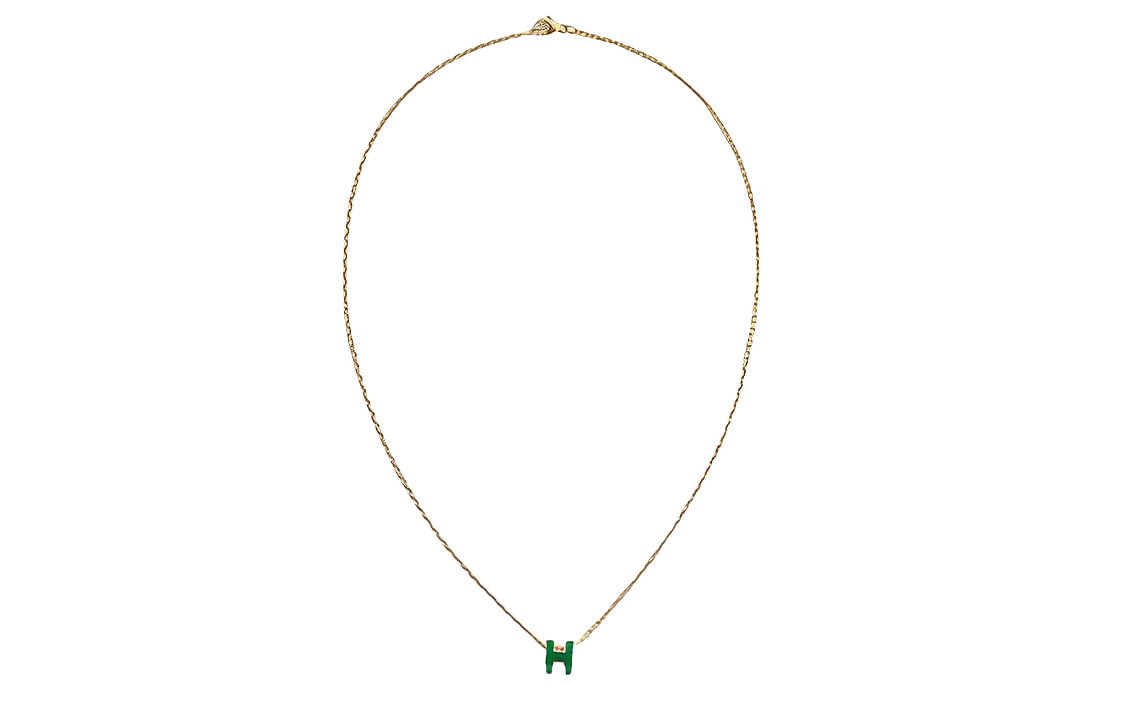 (Women) HERMES POP H Mini Necklace - Luxury 'H' Pendant for Women in Peacock Green. H147992F-83 圖 4