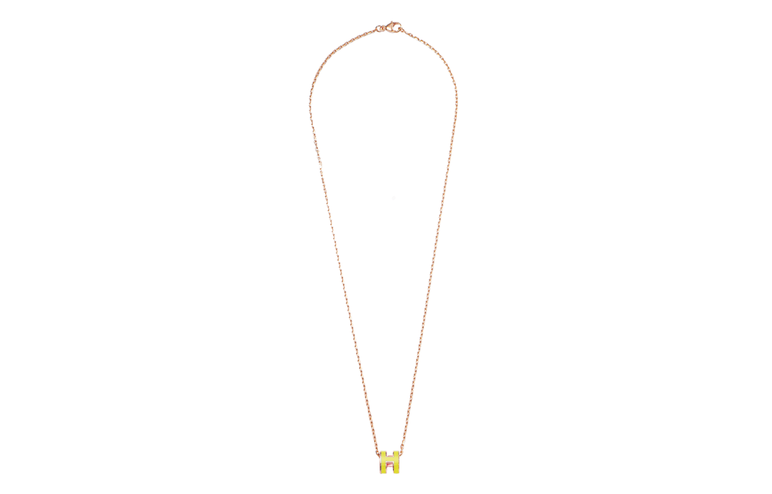 (Women) HERMES Pop H Mini Pendant Necklace for Women Yellow. H147992FOB1-F044 圖 2