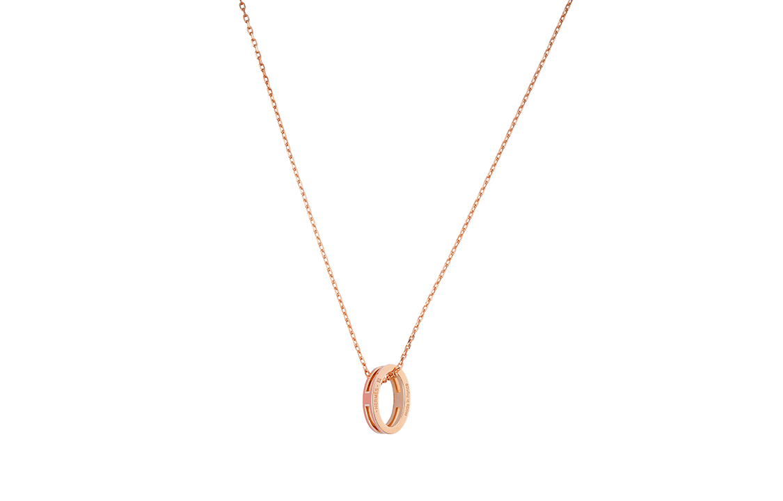 (Women) HERMES POP H Orange Graffiti Pendant Necklace Gold-Plated Rose Gold Chain H147991FO1B 圖 3