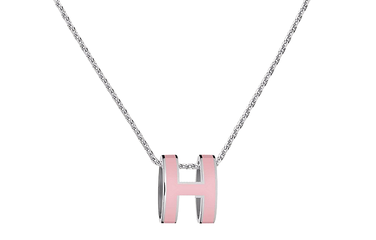 (Women) HERMES POP H Pendant Necklace for Women - Sakura Pink Alloy, Silver Chain H147991FP59 圖 2