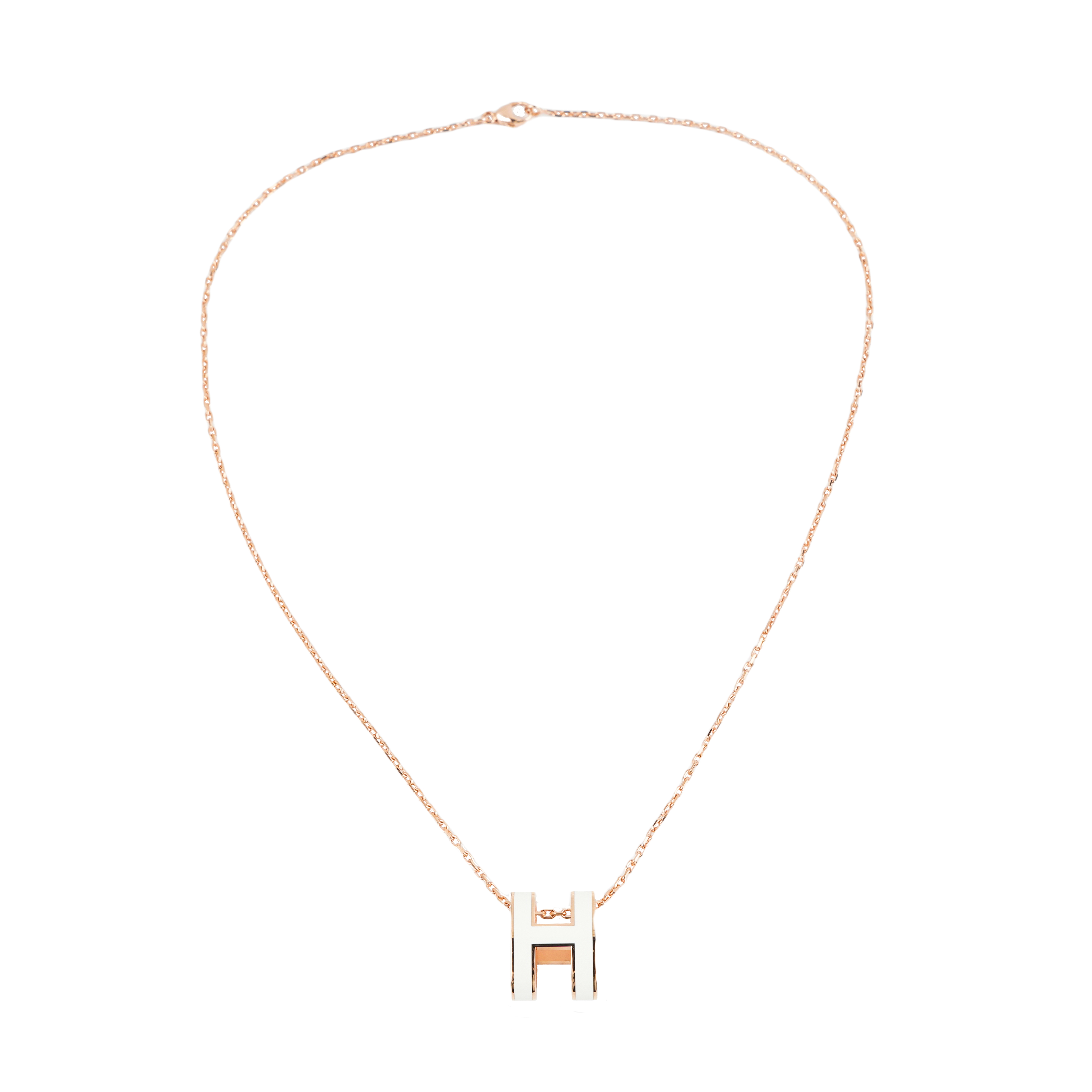(Women) HERMES POP H Pendant Necklace Gold-Plated for Women, White & Rose Gold H147991FO49 圖 2