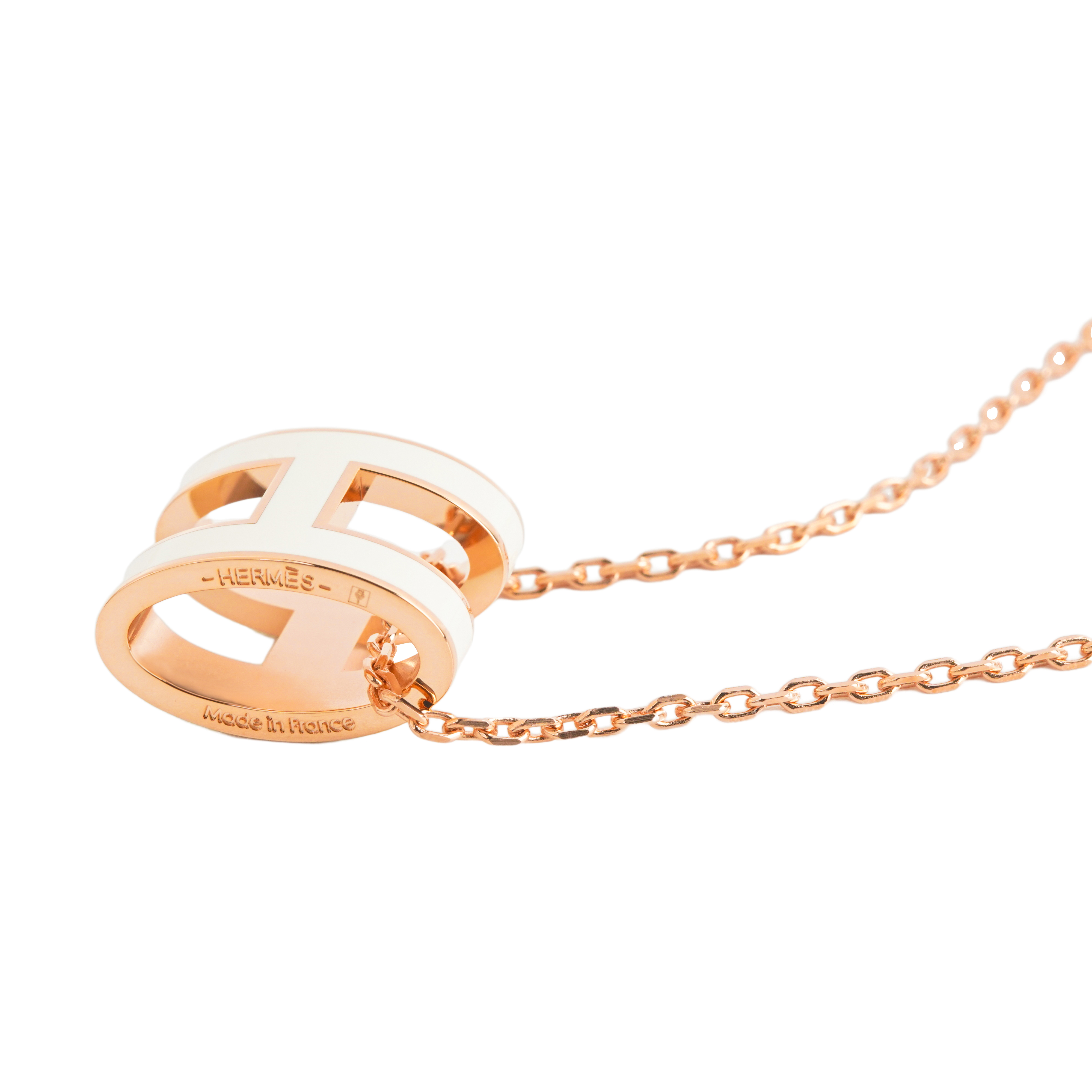 (Women) HERMES POP H Pendant Necklace Gold-Plated for Women, White & Rose Gold H147991FO49 圖 3