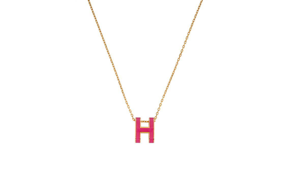 (Women) Hermes Pop H Pendant Necklace Rose Gold Chain Women - Pink & Rose Gold H147991FOS7