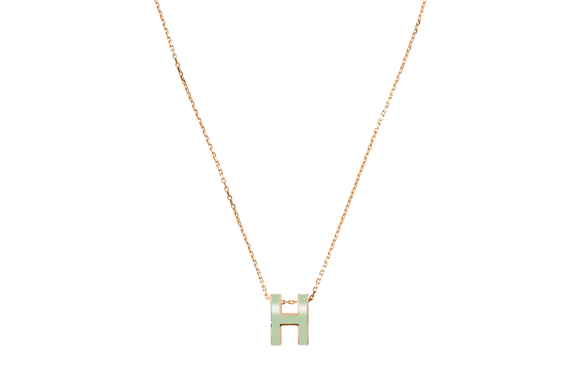 (Women) HERMES POP H Pendant Necklace Rose Gold Metallic Green Bubble Design for Women H147991FO17 圖 2