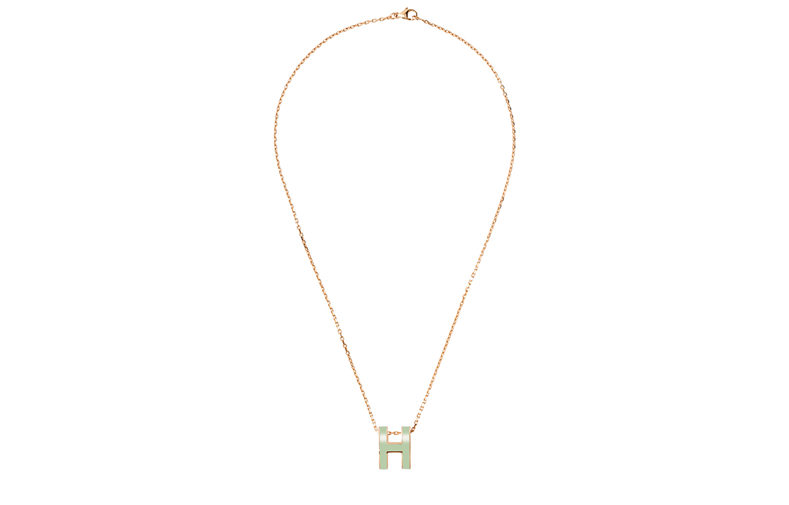 (Women) HERMES POP H Pendant Necklace Rose Gold Metallic Green Bubble Design for Women H147991FO17 圖 3
