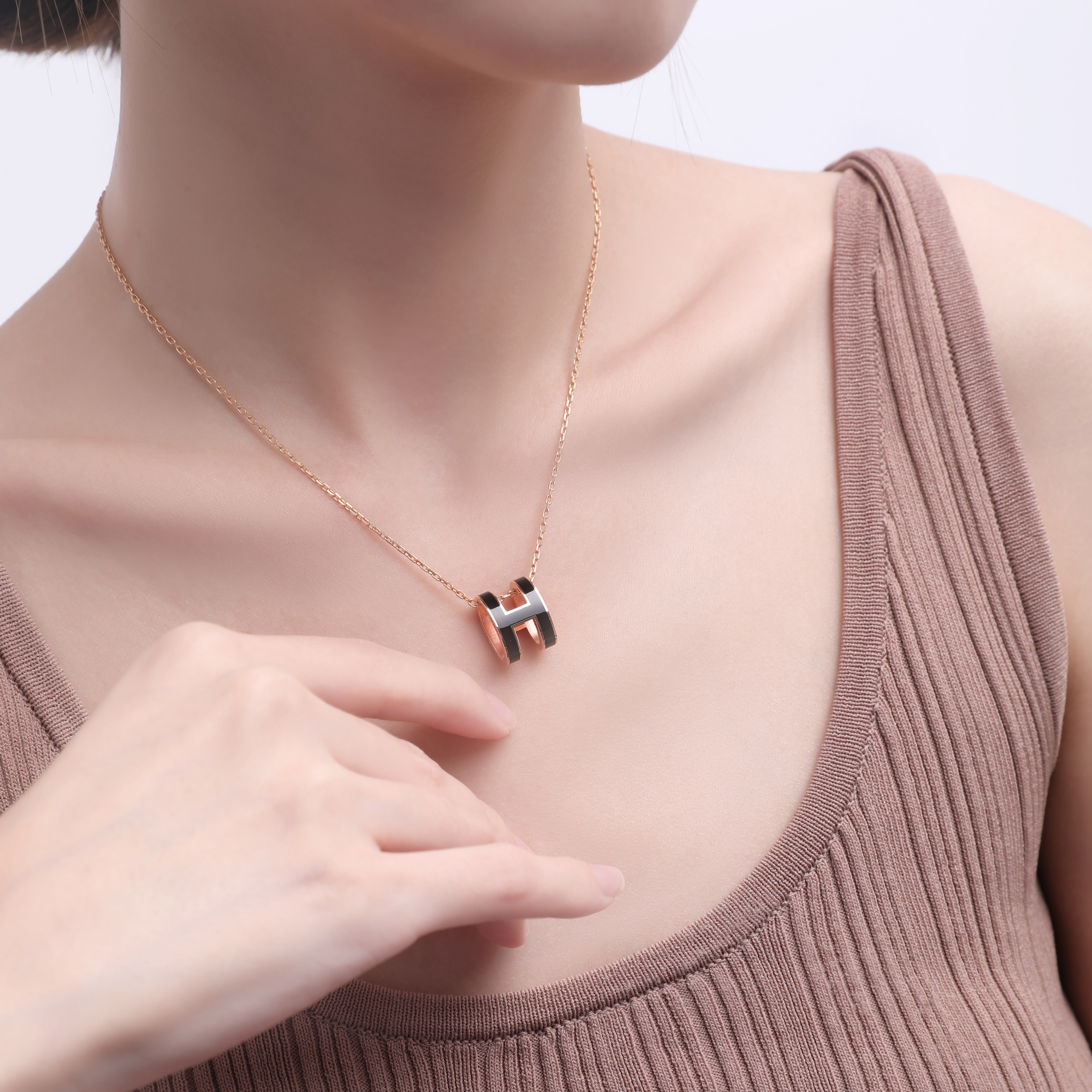 (Women) HERMES Pop H Rose Gold Necklace for Women H147991FO03 圖 6