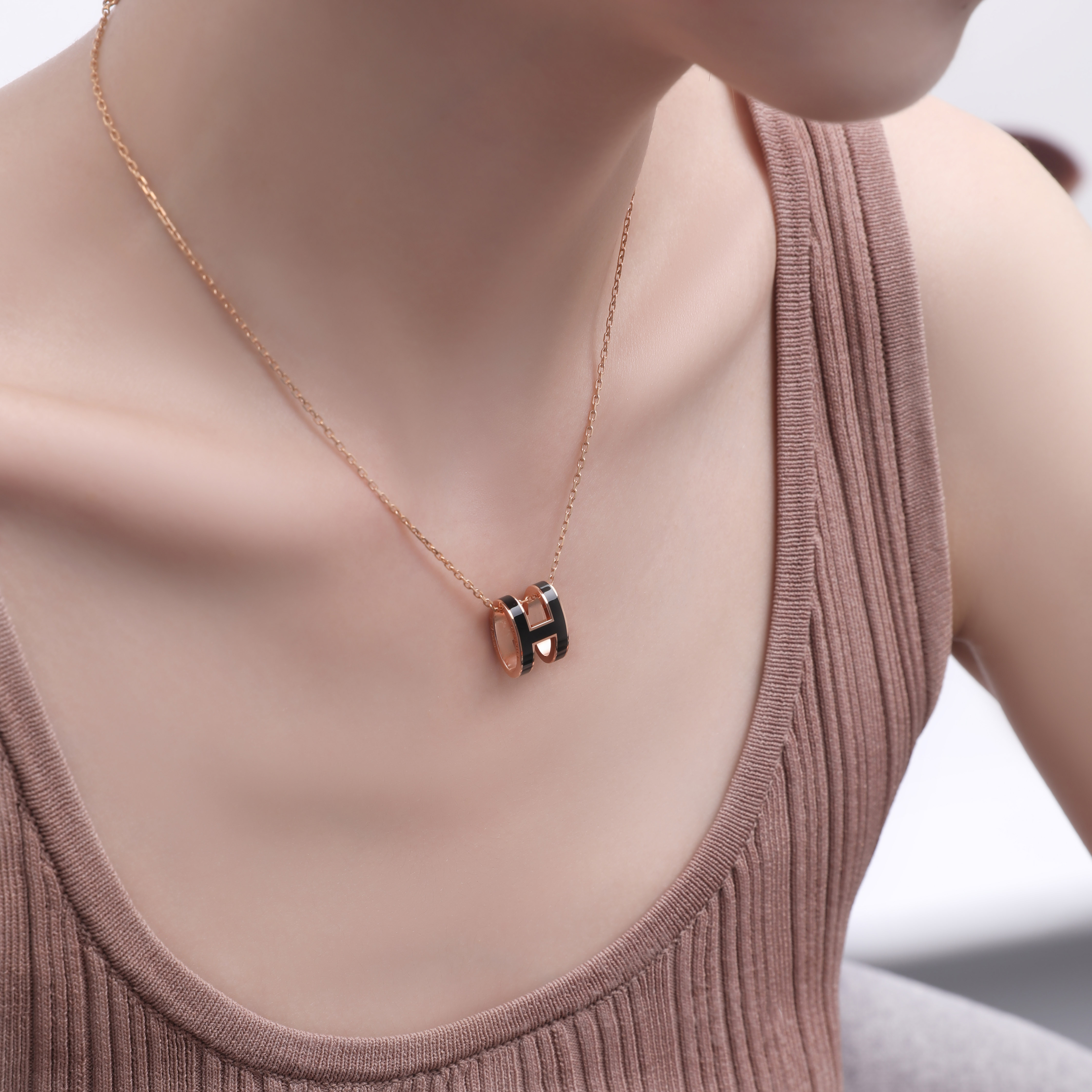(Women) HERMES Pop H Rose Gold Necklace for Women H147991FO03 圖 7