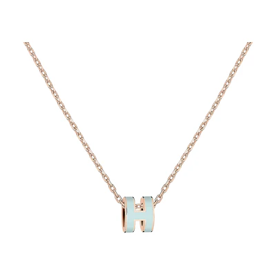 (Women) HERMES Pop H Rose Gold Plated Necklace for Women - Mini Iconic Design H147992FO1M
