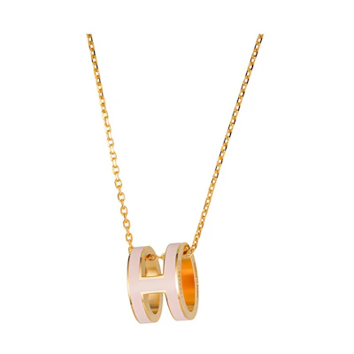 (Women) HERMES Pop H Series Alloy Pendant Necklace Candy Pink H147991F-85