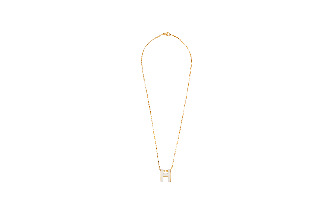 (Women) HERMES Pop H Series Gold Titanium White Pendant Necklace for Women H147991F-49 圖 3