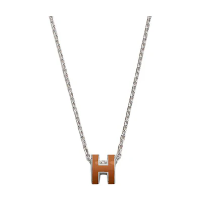 (Women) HERMES POP H Series Mini Alphabet Pendant Necklace Silver for Women. H147992FPA9