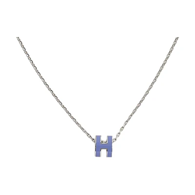 (Women) HERMES POP H Series Mini Pop H Pendant Metal Necklace for Women. h147992fp11