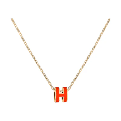 (Women) HERMES Pop H Series Mini Pop H Trendy Letter Metal Necklace for Women H147992F-1B
