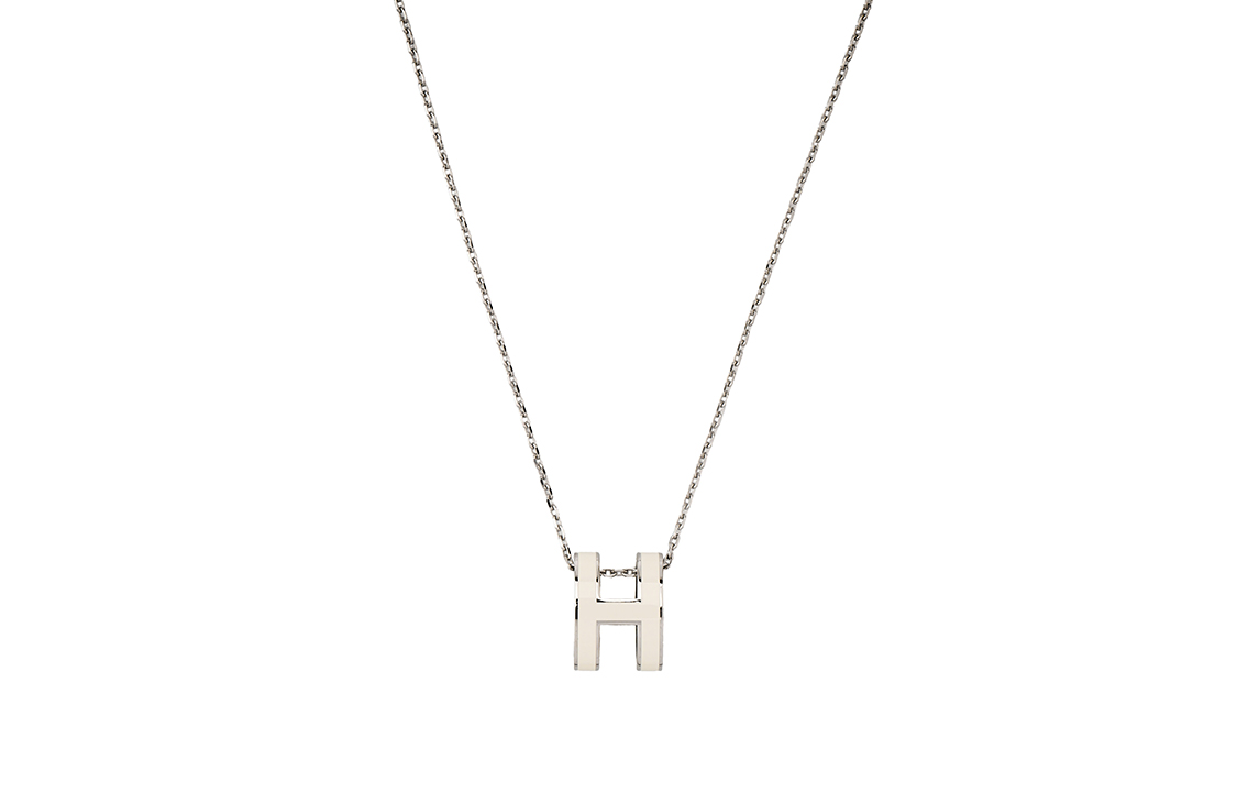 (Women) HERMES Pop H Series Trendy Pendant Necklace Silver/White H147991FP49 圖 4