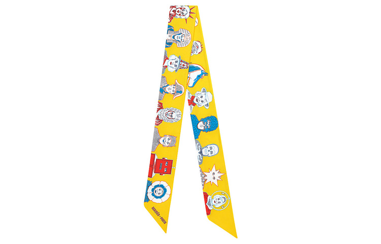 (Women) HERMES Portrait Dress Code Twilly Scarf Yellow for Women. H063780S-35