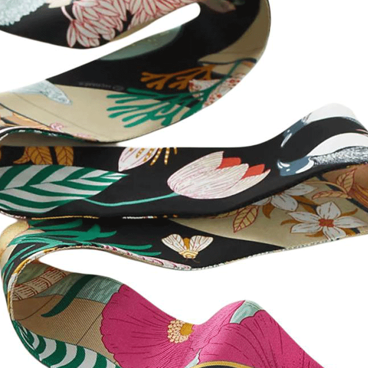 (Women) HERMES Precious Paradise Twilly Silk Scarf Multi-Color for Women. H064094S 01 圖 3