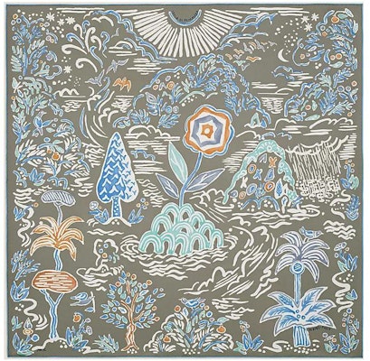 (W) HERMES Primavera Pañuelo Seda Twill Gris Claro/Azul Claro/Blanco H003755S-10 Order (W) HERMES Primavera Pañuelo Seda Twill Gris Claro/Azul Claro/Blanco H003755S-10