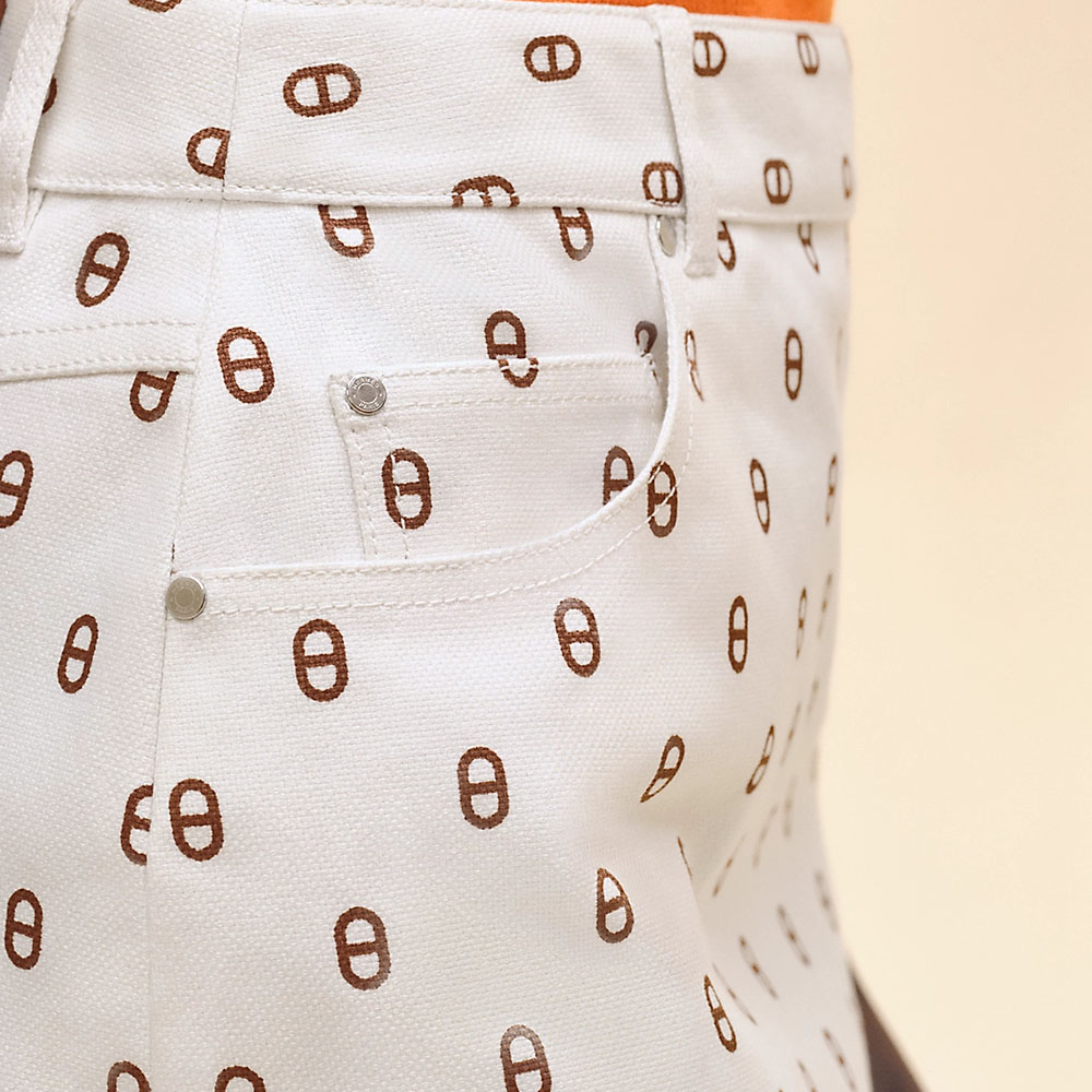 Details for (W) 愛馬仕女士印花迷你休閒牛仔裙 FW25 淺棕米色 H4E0315D3HW