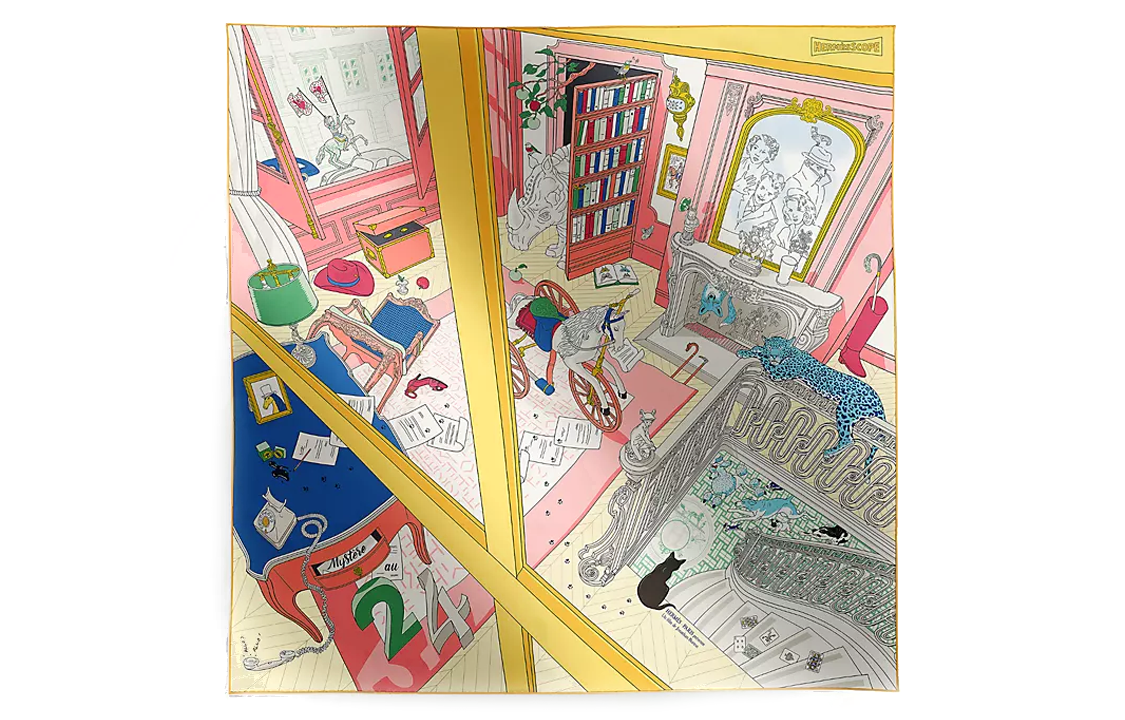 (Women) HERMES Printed Pattern Silk Scarf for Women - Yellow. H004106Sv05 圖 2