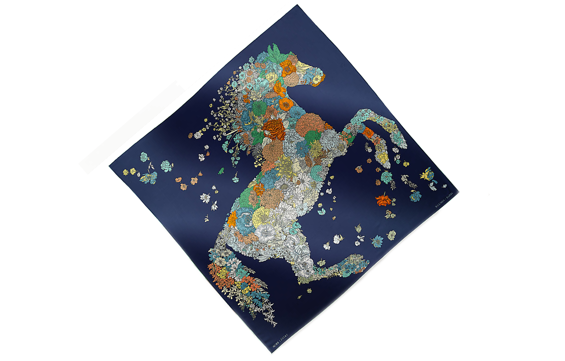 (Women) HERMES Printed Pattern Silk Scarf for Women - Blue. H673904Sv01 圖 4