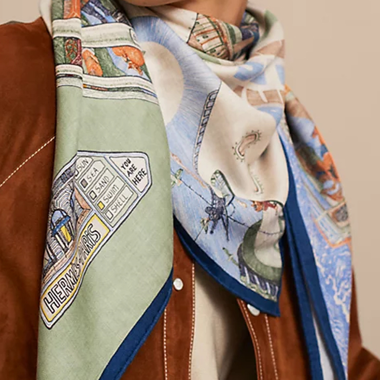 (Women) HERMES Printed Pattern Wool Scarf for Women - Multicolor H103812T 04 圖 3