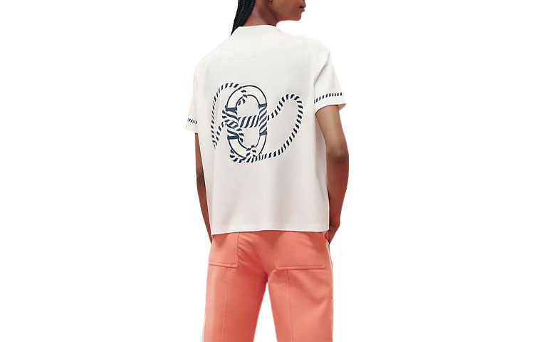 (Women) HERMES Printed Round Neck Pullover SS23  Drop-Shoulder White T-Shirt H3E4621DL9036 圖 3