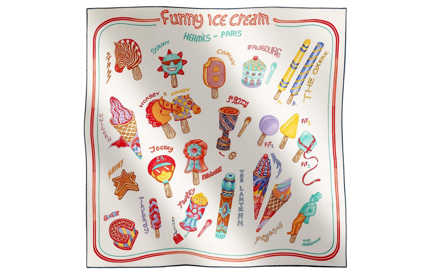 (Women) HERMES Printed Silk Scarf for Women - White. H984109S 05 圖 2