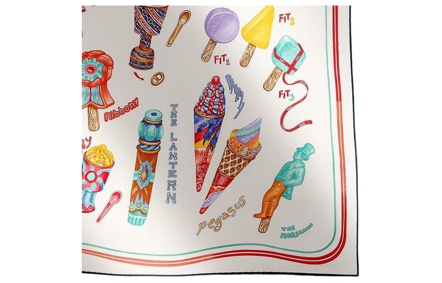 (Women) HERMES Printed Silk Scarf for Women - White. H984109S 05 圖 3