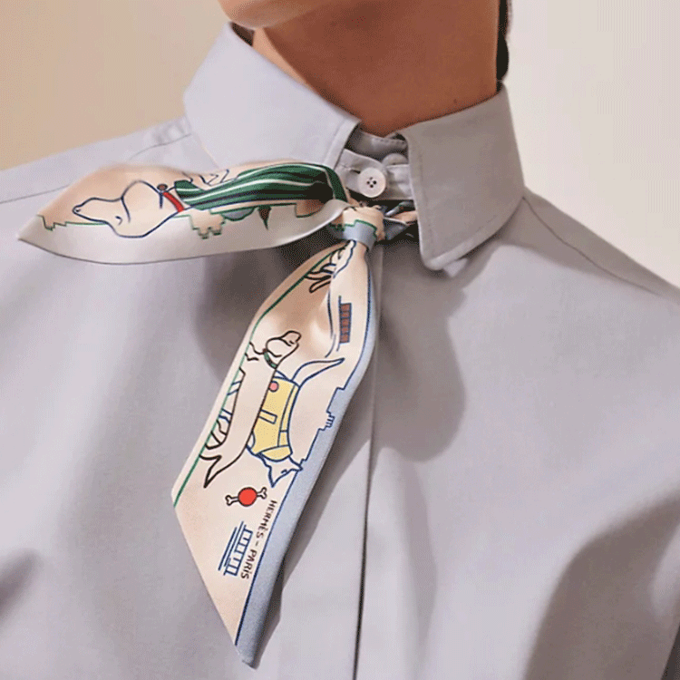 (Women) HERMES Printed Silk Scarf for Women in Cream Color. H064116Sv04 圖 3